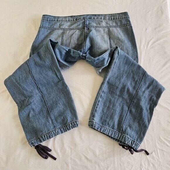 EDC by Esprit Jeans Women Youth US 9 Faded Blue Cropped Faux Cargo Pockets Y2K - Picture 15 of 16